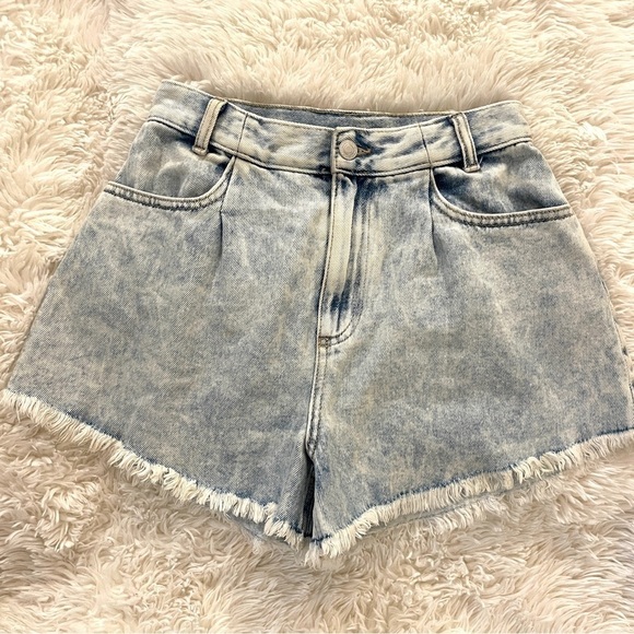 SO Dad Shorts Ultra High Waist Distressed Acid Washed - Picture 1 of 7